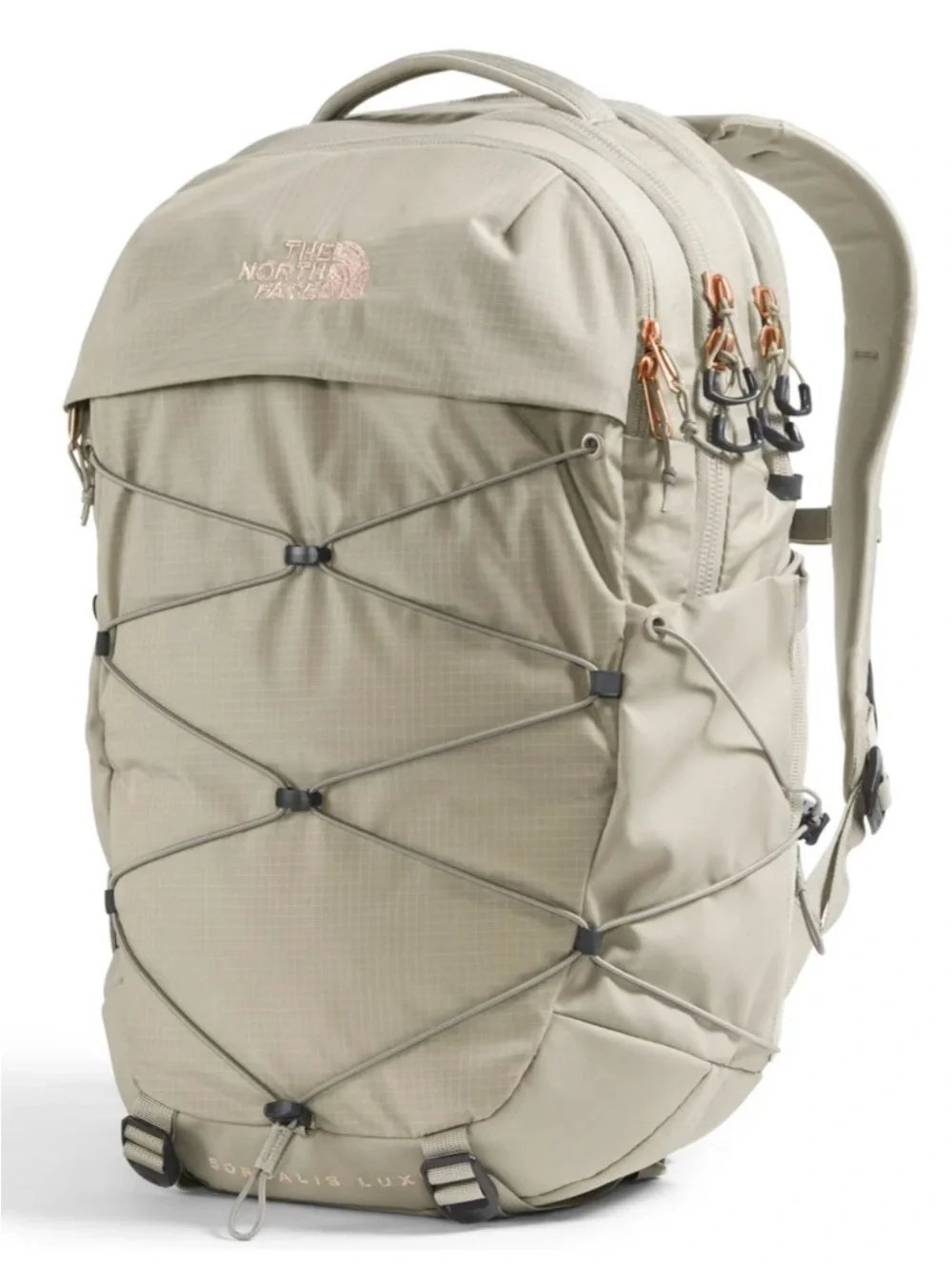 NWT The North Face Borealis Luxe Backpack,Clay Grey/Burnt Coral,27L,16in Laptop